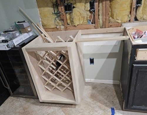 kitchen wine cooler construction